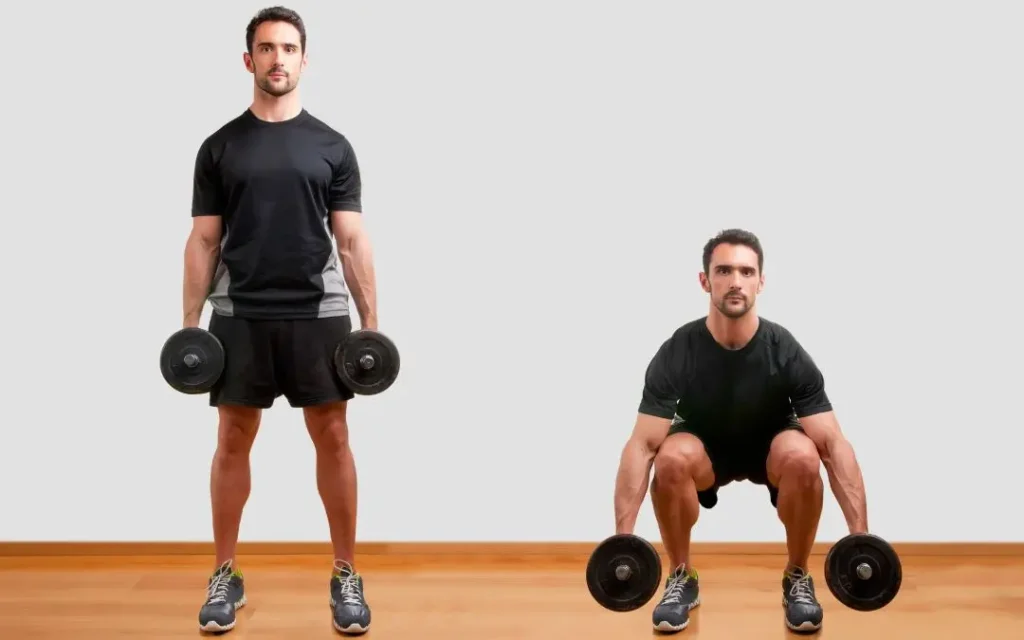 Dumbbell squat, perfect technique