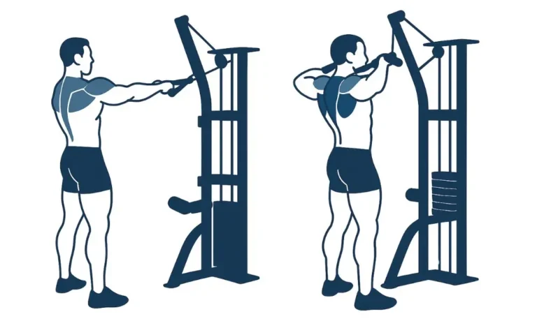 dessin de l'exécution du face pull en musculation