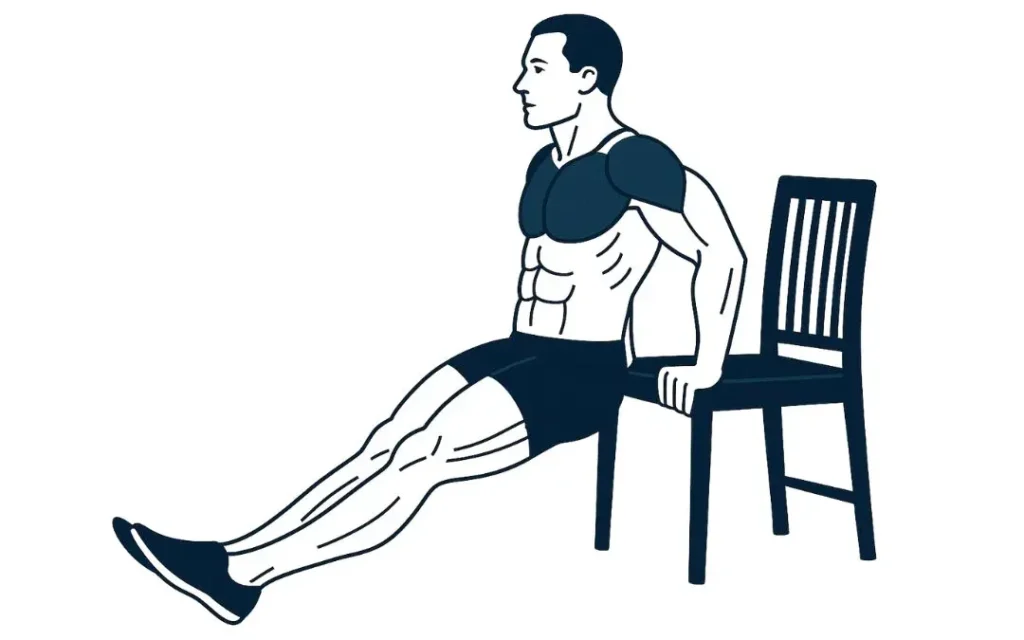 illustration of an athlete performing chair dips