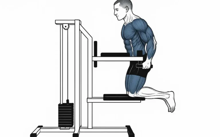 un homme qui fait des dips assister à la machine