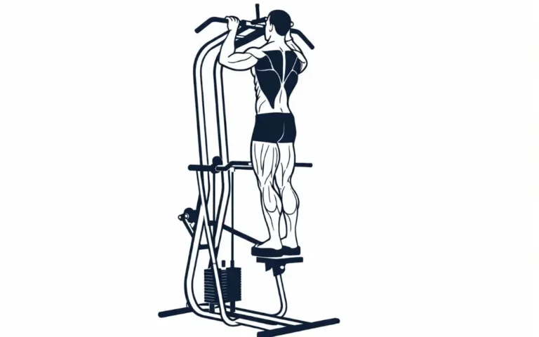 illustration d'un homme qui fait des tractions assisté à la amchine