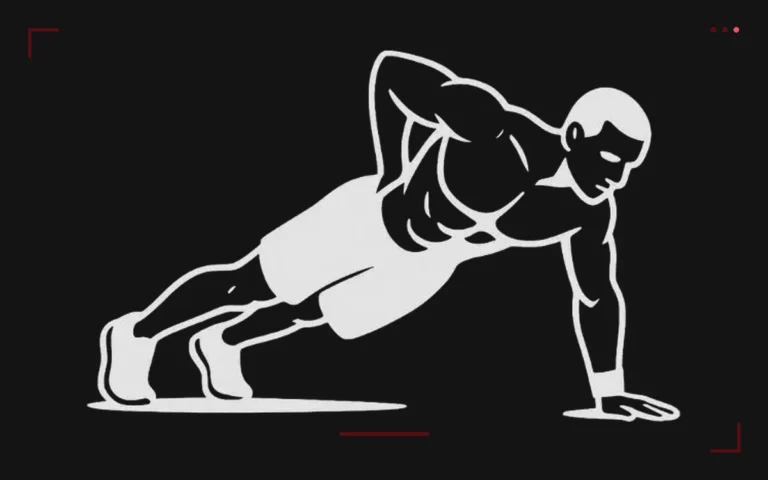 One-arm push-up: a man in a push-up on one arm, legs wide, other hand behind his back